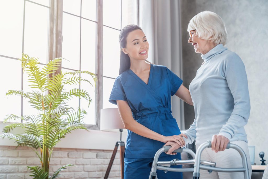 Nurse with elderly patient