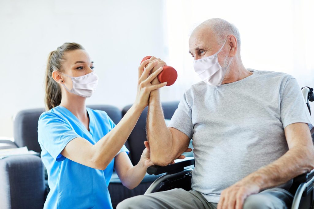 Nurse with elderly patient